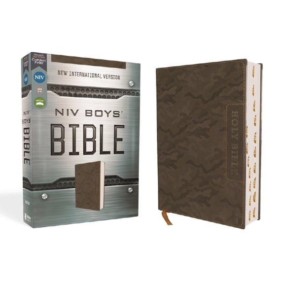 Niv, Boys' Bible, Leathersoft, Brown Camo, Thumb Indexed Tabs, Comfort Print, (Hardcover)