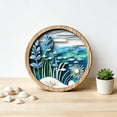 thumbnail image 4 of AURIGATE Layered Coastal Wood Wall Art, Underwater Scene Round Tabletop & Hanging Decor, Beach Bathroom Living Room Decor, 4 of 6