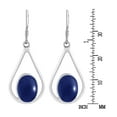thumbnail image 3 of Bali Style Teardrops Oval Blue Lapis Stone .925 Sterling Silver Dangle Earrings, 3 of 5