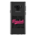 thumbnail image 1 of DistinctInk Clear Shockproof Hybrid Case for Samsung Galaxy Note 9 - TPU Bumper Acrylic Back Tempered Glass Screen Protector - Baseball Word Art - Black & Pink, 1 of 5