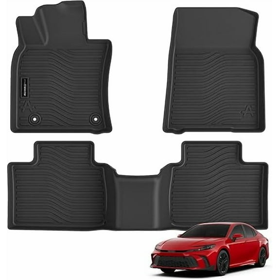 Auxko All Weather Floor Mats Fit for Toyota Camry 2025 Include Hybrid LE/SE/XLE/XSE TPE Liners Camry Accessories All Season Guard Odorless Anti-Slip Floor Mats Black