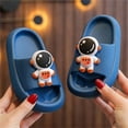 thumbnail image 2 of LNMQLPDBS Toddler Slippers Soft Sole Comfort Lightweight Shower Sandal Summer Cartoon Non Slip Bathroom Slipper Sandals Boys Quick Dry Water Shoes Toddler Summer Shoes Blue 3.5-4.5 Years, 2 of 4