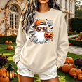 thumbnail image 2 of Frostluinai Women's Pullover Sweatshirts Halloween Pumpkin Ghosts Print Sweat Shirts Round Neck Long Sleeve Holiday Party Casual Wear, 2 of 6