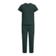 thumbnail image 5 of Ceisia Men's Solid Color Medical Scrubs Set V-Neck Short Sleeve Top Multi-Pocket Cargo Pants for Healthcare Workers Army Green M Gifts, 5 of 8