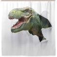 thumbnail image 2 of Coolnut Head of The Dinosaur Bath Shower Curtain Liners 72"x72", 100% Polyester Waterproof with C-Shaped Curtain Hook Modern Bathroom Decoration 1 Panel, 2 of 5