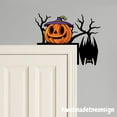 thumbnail image 3 of Handmadetneonsign Halloween Door Corner Sign, Pumpkin Halloween Metal Door Topper, Bat Door Corner 70482, 3 of 4