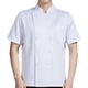 thumbnail image 2 of Chaqueta de chef con bolsillo, cómoda manga corta, ropa de trabajo ejecutiva, Blanco M, 2 of 9