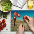thumbnail image 3 of Reptile Cutting Board, Grumpy Snake Looking from Grass at Desert Tropical Nature Poison Wildlife Home, Decorative Tempered Glass Cutting and Serving Board, Large Size, Multicolor, by Ambesonne, 3 of 5
