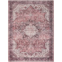 Nourison Washables Vintage Non-Slip Indoor Rug Red 6' x 9'