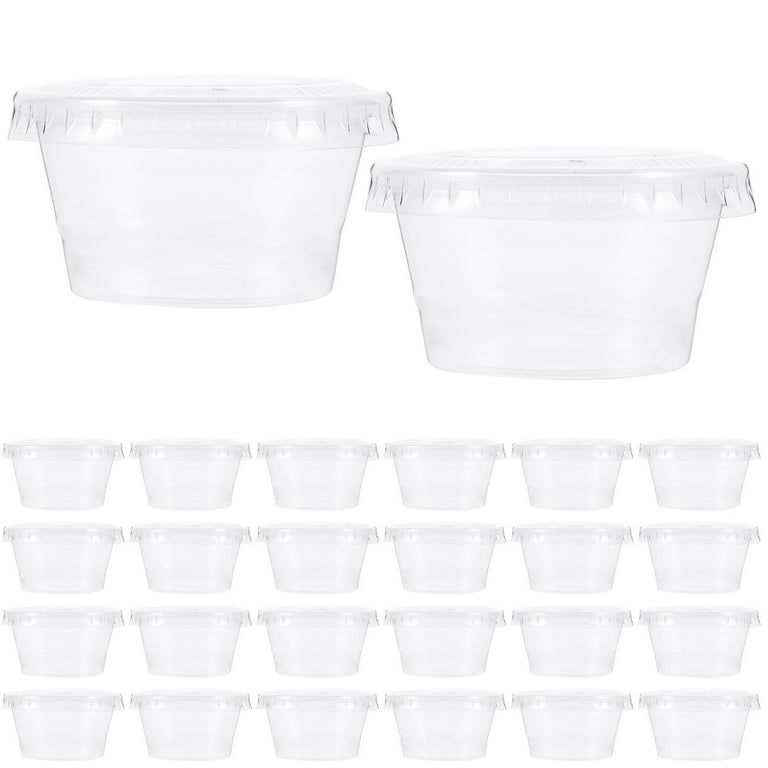 100pcs Plastic Sauce Containers Clear Disposable Small Food