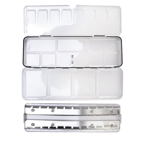 Tinplate Watercolor Box Black Anti Skid 24 Colors Painting Solid Pigment Case Painting Supply