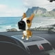 thumbnail image 1 of Adorno de salpicadero de cabeza de resina - Decoración de coche perro cachorro con primavera • 4,29" de altura • Caqui, café, marrón, negro, blanco, 1 of 8