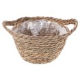 thumbnail image 1 of Cesta de almacenamiento de maceta de lino tejida a mano Contenedor multiusos en maceta Contenedor de almacenamiento con asa doble gruesa (marrón claro), 1 of 6