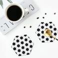 thumbnail image 5 of Kll Hexagon Drink Coasters Set Of 4,Pu Leather Absorbent Coasters Set Decorative Coffee Cup Coasters Housewarming Gift For Home Decor-Soccer Ball, 5 of 9