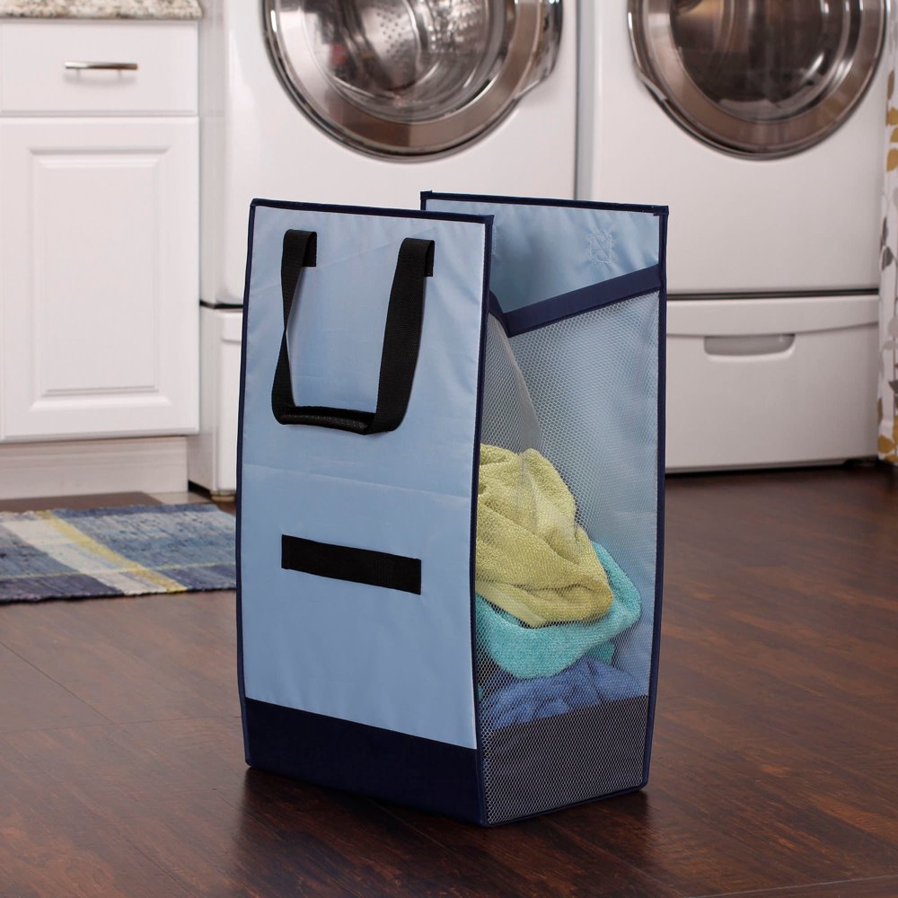 Household Essentials Laundry Hamper Tote Bag, Blue