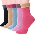 thumbnail image 1 of Womens Wool Socks For Cold Weather 5 Pack Thick Heavy Thermal Comfy Boot Fuzzy Winter Warm Crew Work Soft Ladies Long Socks, 1 of 4