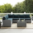 thumbnail image 4 of Afuera Living Transitional 5Pc Outdoor Wicker Sectional Set in Navy & Gray, 4 of 17