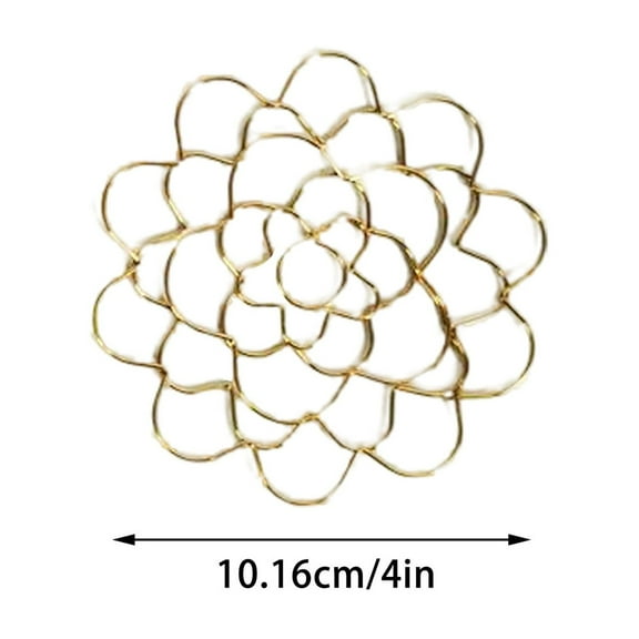 Flower Arranger Holder, 2025 New Floral Arrangement Holder Bouquet Twister Reusable Gold Stainless Steel Round Metal Flower Lid Supplies for Fixation (3 Pieces)