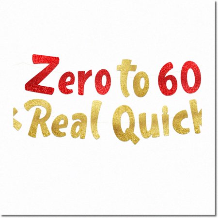 Sparkling Speed 60th Celebration Banner - Glittery Gold Decor for Birthdays & Anniversaries
