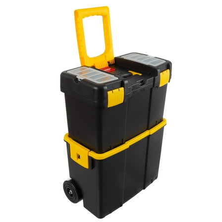 Stalwart Portable Tool Box with Wheels - Stackable 2-in-1 Tool Organizers