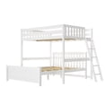 thumbnail image 3 of Max & Lily Solid Wood L-Shaped Full over Queen Bunk Bed with Ladder on End for Kids, White, 3 of 12