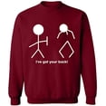 thumbnail image 2 of OXI Crewneck Sweatshirt - I've Got Your Back, Basic Casual Sweatshirts for Men's and Women Fleece Sweatshirt Long Sleeve - Cardinal Red 3X-Large, 2 of 2