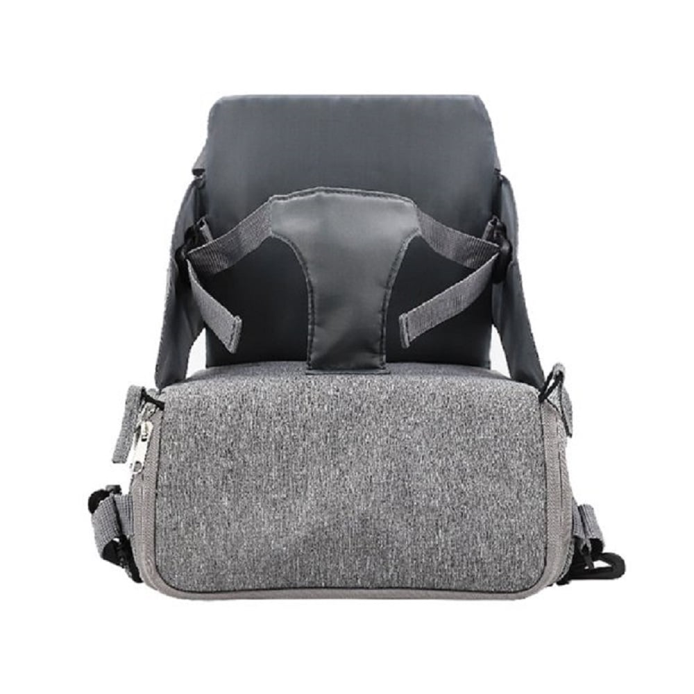 Joybi Gray Multi-Use 3-in-1 Portable Travel Booster Seat and Bag, Travel Diaper Bag