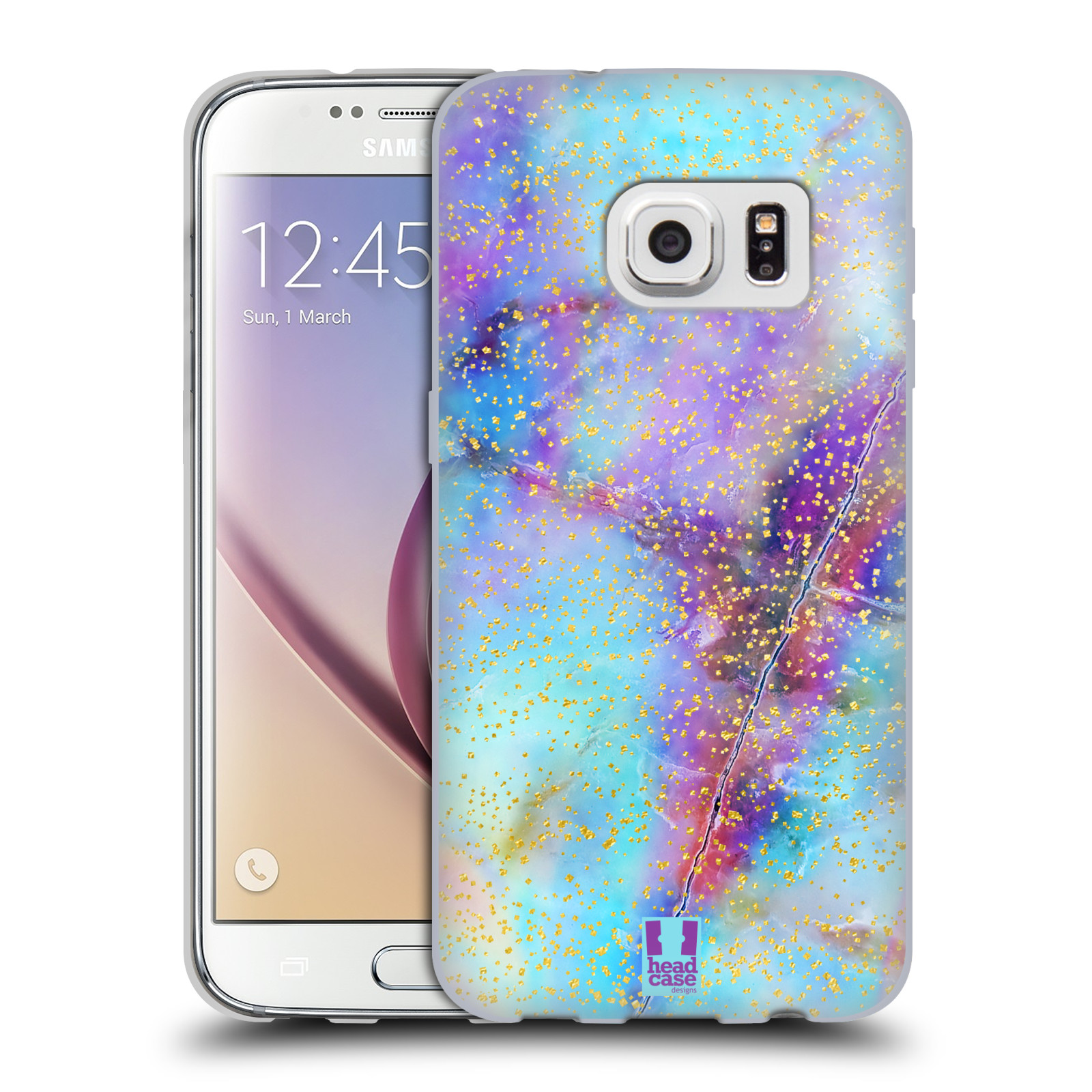 Head Case Designs Glittery Marble Prints Colours Soft Gel Case