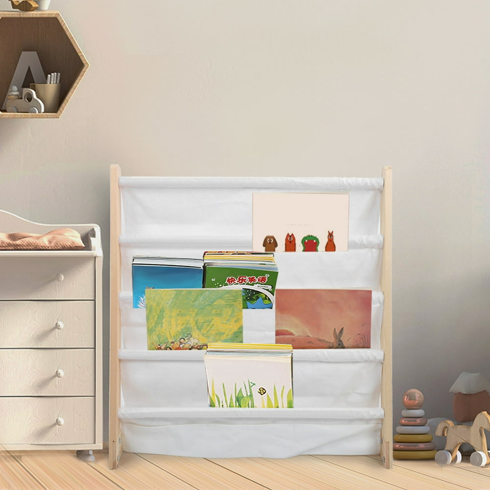 LYUMO Baby Reading Bookshelf, Standing Children's Bookshelf Wooden Baby