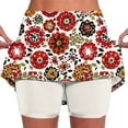 thumbnail image 3 of oelaio Womens Flower Print Tennis Skorts Workout Athletic Skort Summer Skirts Lightweight Badminton Skirt with Built in Shorts Multicolor M, 3 of 7