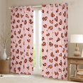 thumbnail image 3 of Feelyou Romantic Love Heart Black Out Curtains, Fashion Leopard Cheetah Print Curtains Pack of 2 (42x63 Each), Teens Kids Girls Women Bedroom Curtains, Living Room Curtains Decor, 3 of 7