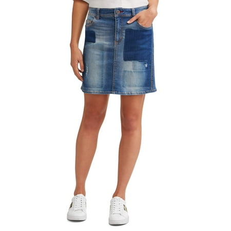 EV1 from Ellen DeGeneres Alex Patchwork Denim Skirt Women's