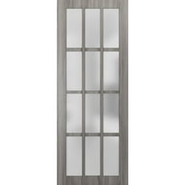 Slab Barn Door Panel Frosted Glass 12 Lites 36 x 84 inches