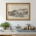 thumbnail image 2 of IDEA4WALL Premium Frame Wall Art Sketch Deer Duo in Wilderness Classic Art Nature Wildlife Vintage Artwork Countryside Farmhouse Retro Wall Decor for Living Room, Bedroom, Office - 26"x36" Natural, 2 of 5