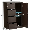 thumbnail image 2 of Gymax Bathroom Floor Cabinet Storage Organizer Cupboard w/ 4 Drawers Adjustable Shelf Brown, 2 of 10