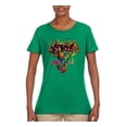 thumbnail image 2 of Keep It Wild Colorful Elephant Face Animal Lover Womens Graphic T-Shirt, Kelly, Medium, 2 of 3