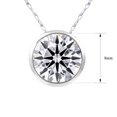 thumbnail image 3 of SuperJeweler 2 Carat Round Shape Lab Grown Diamond Solitaire Necklace In 14K White Gold, Bezel Setting For Women, 3 of 4