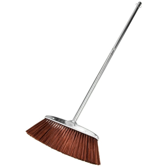 Stainless Steel Long Handle Broom with Dense Nylon Bristles for Easy Cleaning and Use