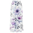 thumbnail image 4 of YUEJUIR Womens Skirts Women Floral Print Skirt High Waist Party Beach Pocket Long Maxi Skirt Flowy Skirt Linen Skirts for Women (Purple,L), 4 of 5