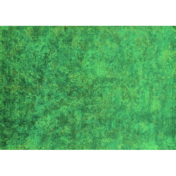 Ahgly Company Indoor Rectangle Oriental Green Industrial Area Rugs, 8' x 10'