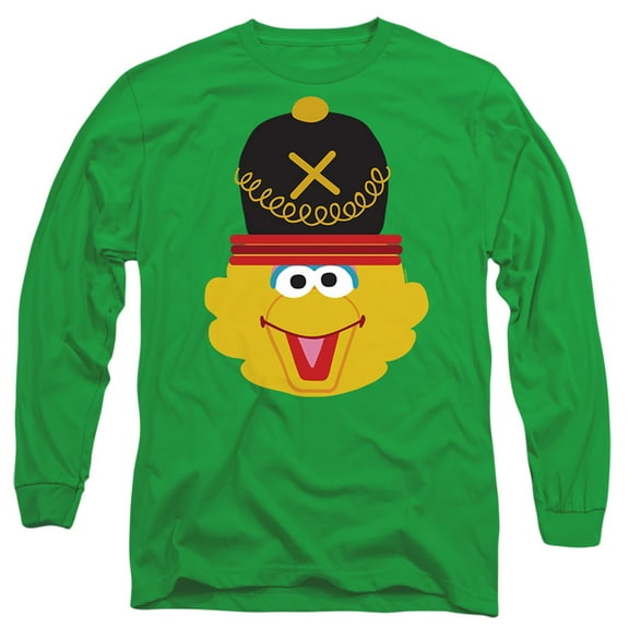 Sesame Street Christmas Nutcracker Big Bird Unisex Adult Long-Sleeve T Shirt (Small) Kelly Green