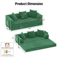 thumbnail image 2 of Blotout 5-in-1 Folding Convertible Sofa Bed with 3 Pillows, 79" Large Corduroy Boneless Couch with Armrest Pockets, Lounge Loveseat Sleeper with Pull Out Bed for Living Room Bedroom, Green, 2 of 9