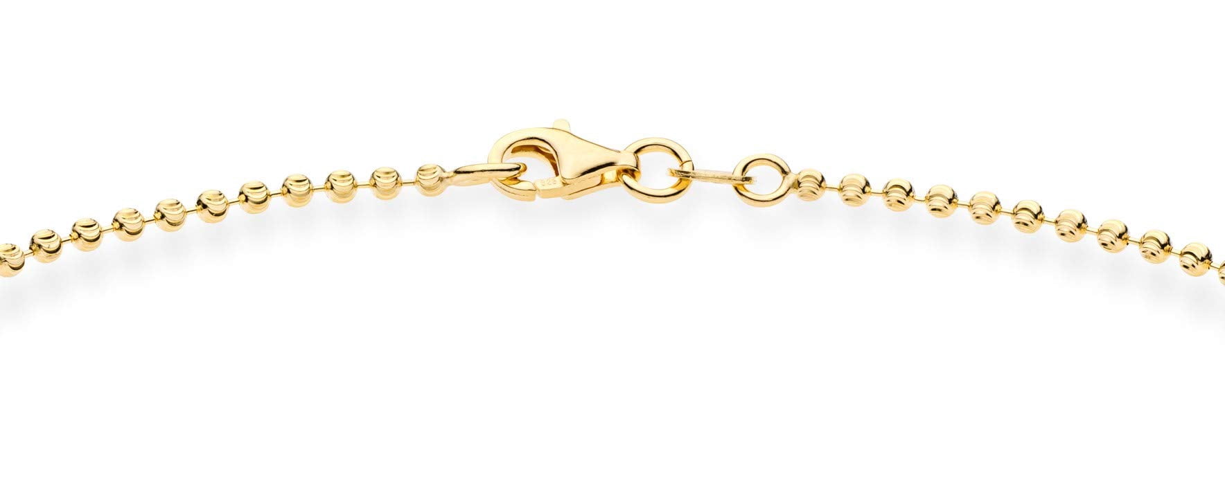 Miabella 925 Sterling Silver Diamond-Cut Infinity Beaded Ball Chain Anklet Ankle Bracelet for Women, Choice White or Yellow 9, 10 Inch Made in Italy (10, Yellow-Gold-Plated-Silver)