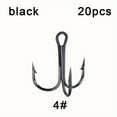 thumbnail image 2 of 20pcs Fishing Treble Hooks, High Carbon Steel Fishing Hook, Strong Sharp Round Bend Fishing Hooks, Three Anchor Fishhook, Fishing Gear Equipment With Box For Saltwater & Freshwater (2/4/6/8/10#), 2 of 8