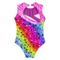thumbnail image 4 of Sholeno Girls Metallic Dance Gymnastics Leotard Bodysuit Sleeveless Workout Sport Unitard Activewear Starry Rainbow 4, 4 of 5