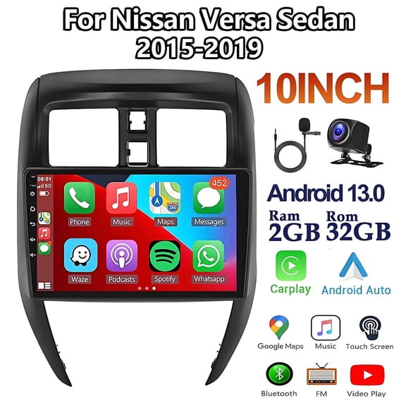 Gsuatey Android 13 Car Stereo Radio Fit for Nissan Versa Sedan 2015-2019,10inch Touchscreen Wireless Carplay Android Auto Car Radio with WiFi GPS Bluetooth FM/RDS