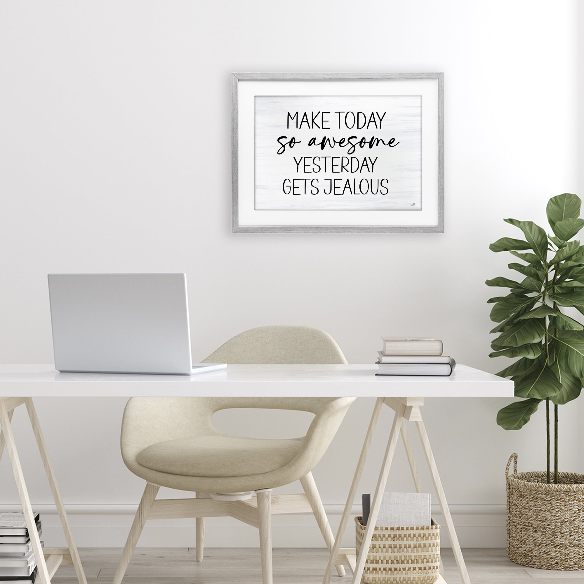Stupell Industries Today So Awesome Yesterday Jealous Gray Framed Print Under Glass, design by Lux + Me Designs
