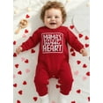 thumbnail image 5 of BemeyourBBs Newborn Baby Boy Girl Valentines Day Outfits Infant Fall Winter Spring Clothes Mama's Sweat Heart  Romper Crew Neck Long Sleeve Letters Heart Print Jumpsuit, 5 of 9