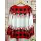 thumbnail image 4 of Plaid & Snowman Print Crew Neck T-Shirt, Casual Long Sleeve Top For Spring & Fall, Women's Clothing, 4 of 5