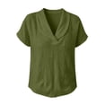 thumbnail image 7 of Ruimatai Women's Shawl Collar V-Neck Rolled Cuff Short Sleeve Loose Fit Casual Tops for Women Summer Everyday & Office Wear, 7 of 7